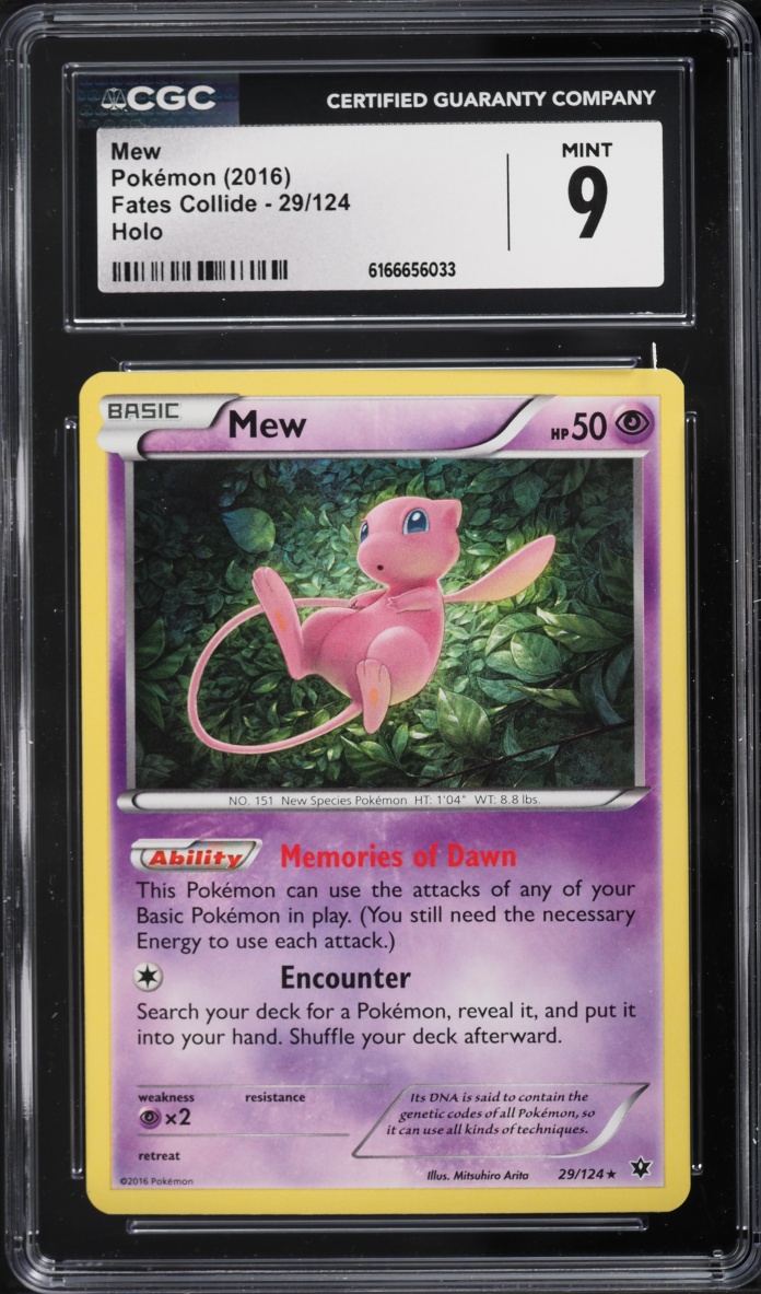 2016 Pokemon XY Fates Collide Holo Mew #29 CGC 9 MINT