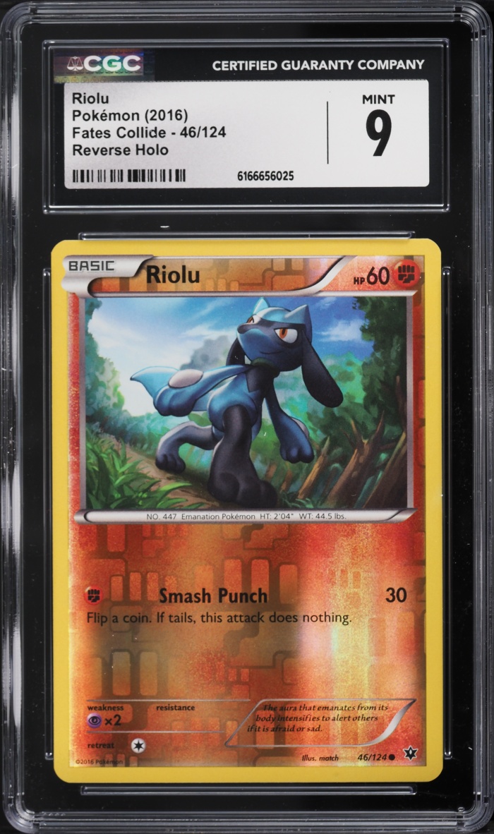2016 Pokemon XY Fates Collide Reverse Holo Riolu #46 CGC 9 MINT