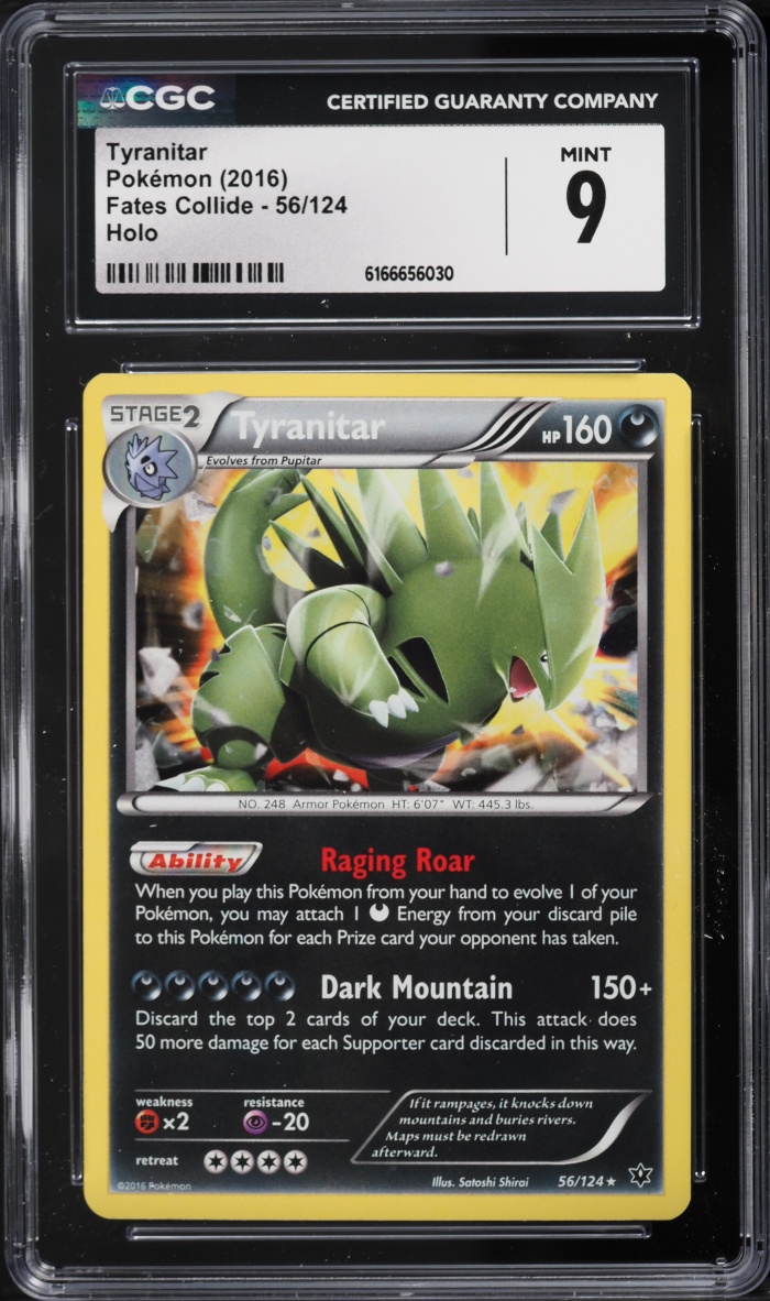 2016 Pokemon XY Fates Collide Holo Tyranitar #56 CGC 9 MINT