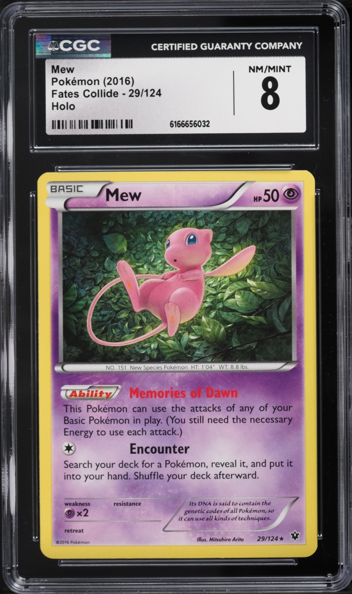 2016 Pokemon XY Fates Collide Holo Mew #29 CGC 8 NM-MT