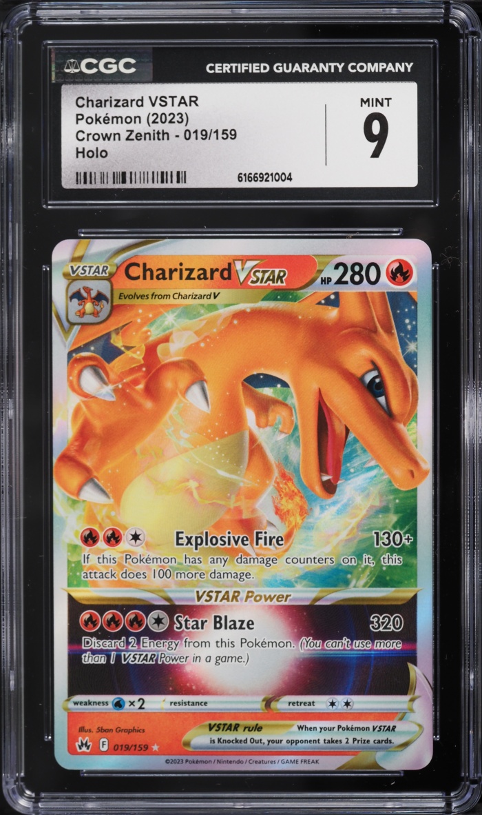 2023 Pokemon Sword & Shield Crown Zenith Holo Charizard VSTAR #19 CGC 9 MINT