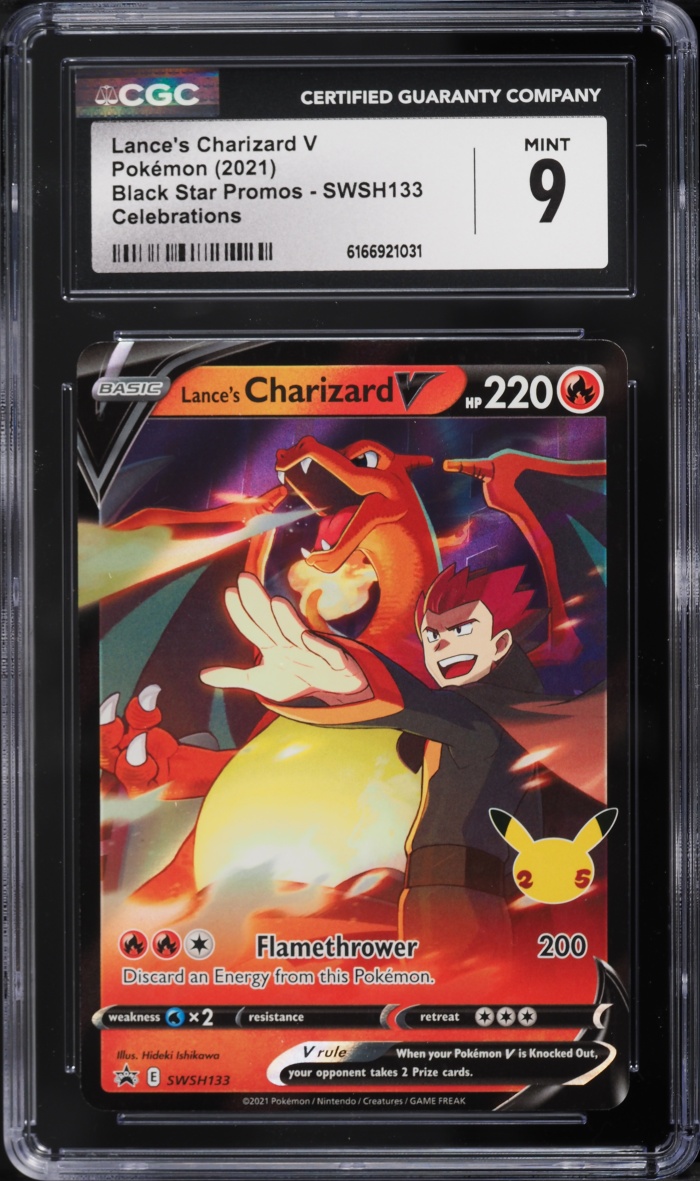 2021 Pokemon Sword & Shield Promo Celebrations Lance's Charizard V #SWSH133 CGC 9 MINT