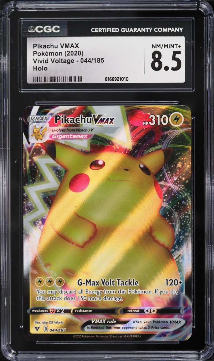 2020 Pokemon Sword & Shield Vivid Voltage Full Art Pikachu VMAX #44 CGC 8.5 NM-MT+