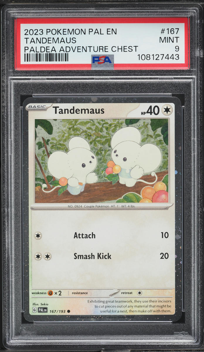 2023 Pokemon Scarlet & Violet Promo Paldea Adventure Chest Tandemaus #167 PSA 9 MINT