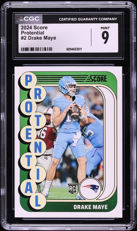 2024 Score Protential Drake Maye ROOKIE #2 CGC 9 MINT