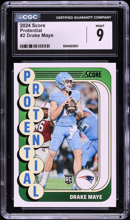 2024 Score Protential Drake Maye ROOKIE #2 CGC 9 MINT