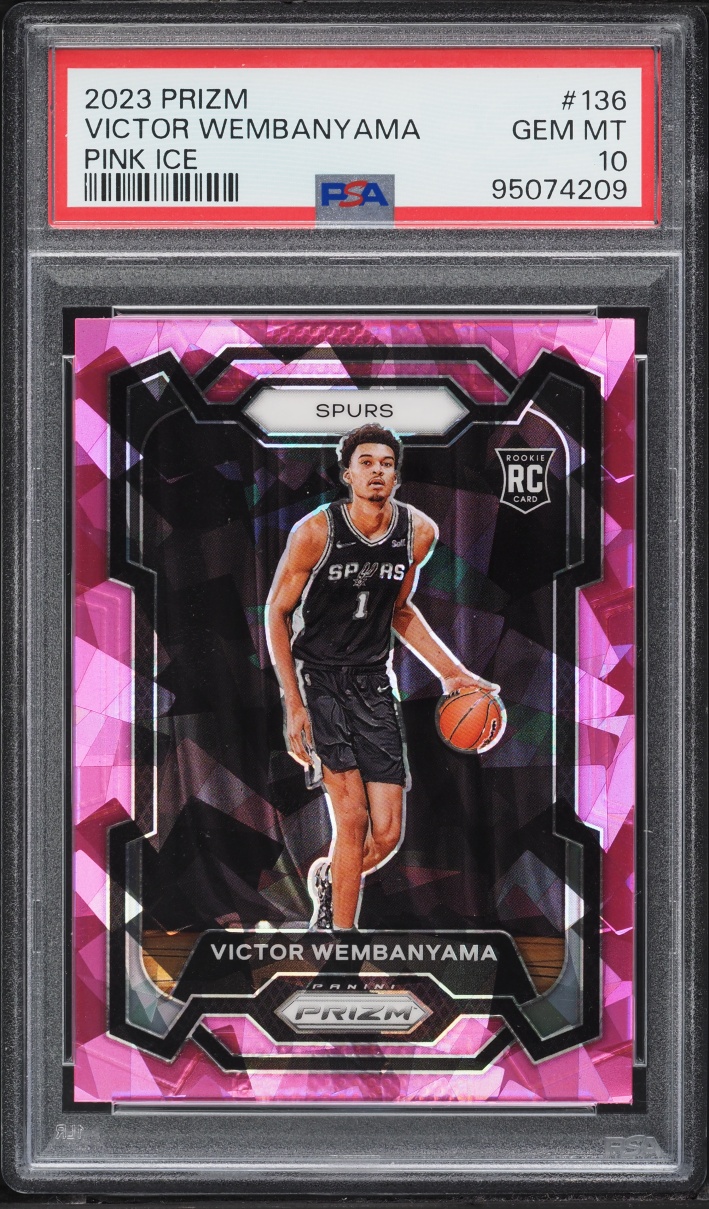 2023 Panini Prizm Pink Ice Victor Wembanyama ROOKIE #136 PSA 10 GEM MINT