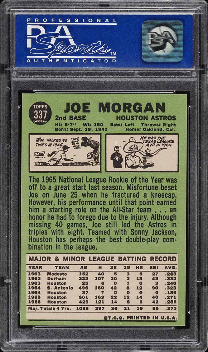 1967 Topps Joe Morgan #337 PSA 8 NM-MT