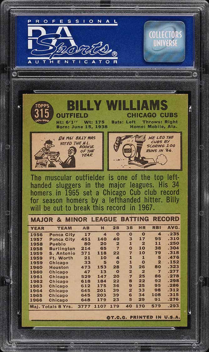 1967 Topps Billy Williams #315 PSA 8 NM-MT