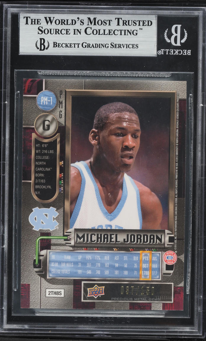 2011 Fleer Retro Precious Metal Gems PMG Red Michael Jordan /150 #PM-1 BGS 8.5 NM-MT+
