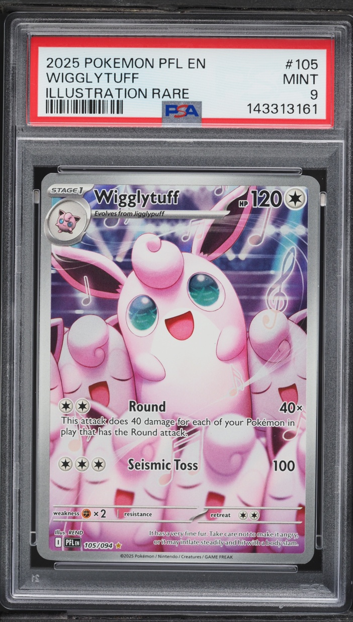 2025 Pokemon Mega Evolution Phantasmal Flames IR Wigglytuff #105 PSA 9 MINT