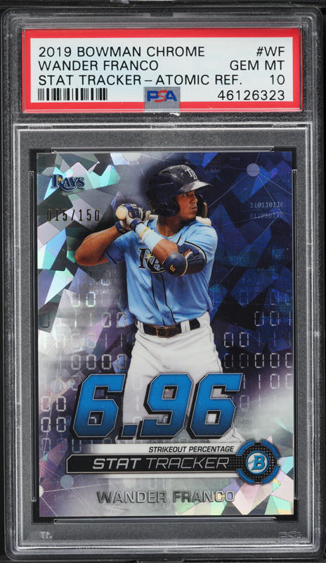 2019 Bowman Chrome Blue Refractor Wander Franco ROOKIE AUTO /150