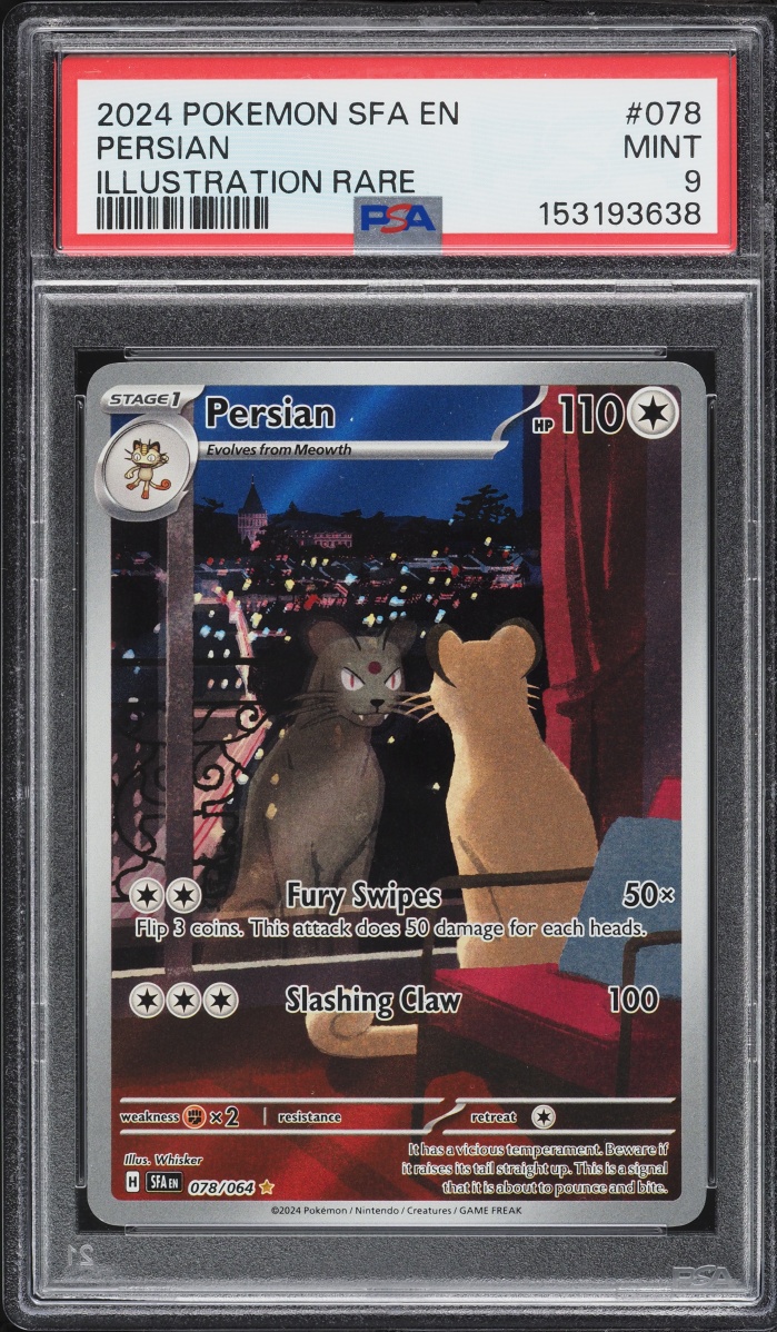 2024 Pokemon Scarlet & Violet Shrouded Fable IR Persian #78 PSA 9 MINT