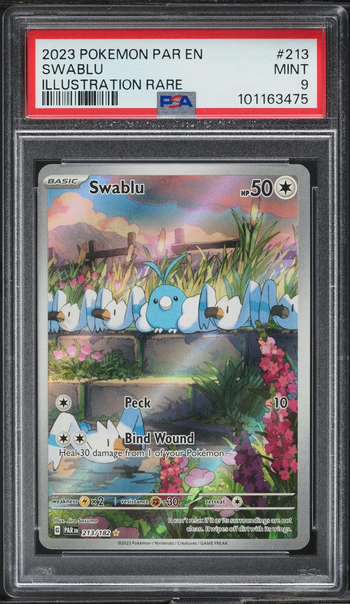 2023 Pokemon SV Paradox Rift Illustration Rare Swablu #213 PSA 9 MINT