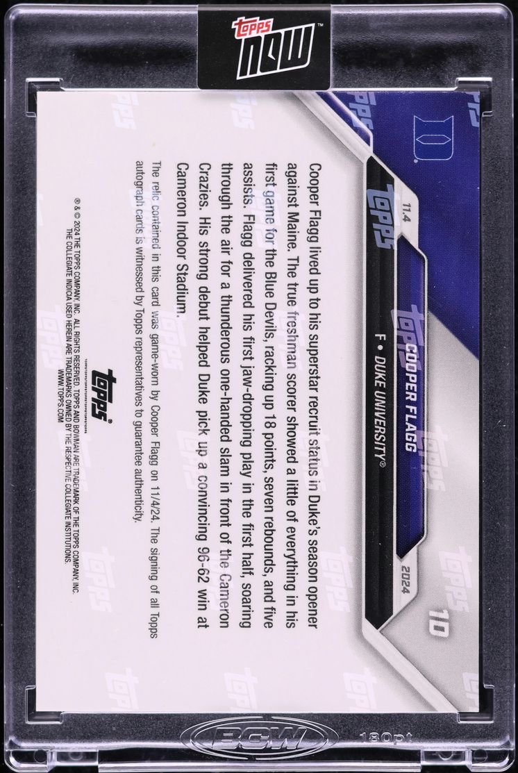 2024 Bowman University Now Cooper Flagg ROOKIE SHOE PATCH AUTO 1/1 #10