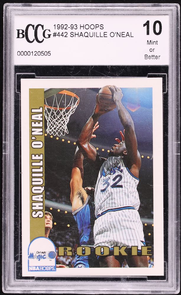 1992 Hoops Shaquille O'Neal ROOKIE #442 BCCG 10