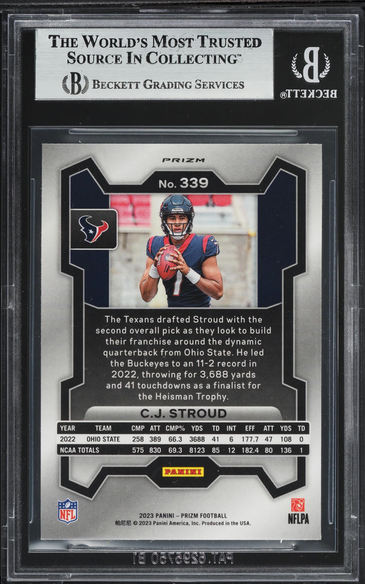 2023 Panini Prizm Red White And Blue C.J. Stroud ROOKIE #339 BGS 9 MINT