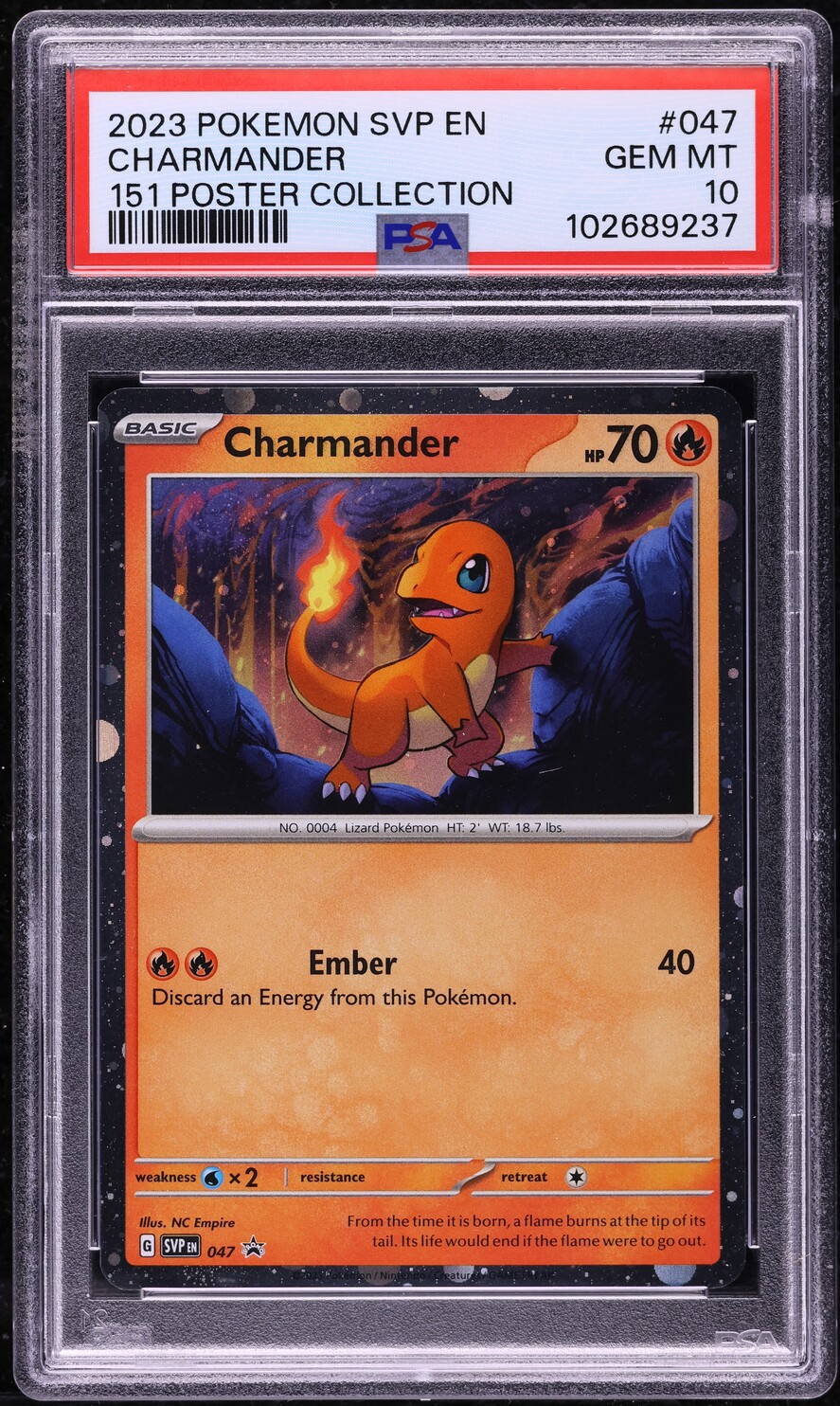 2023 Pokemon Scarlet & Violet Black Star Promo 151 Poster Collection Charmander #47 PSA 10 GEM