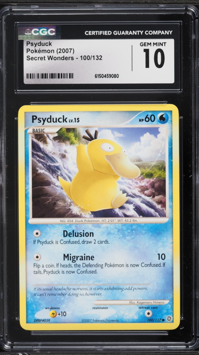 2007 Pokemon Diamond & Pearl Secret Wonders Psyduck #100 CGC 10 GEM MINT