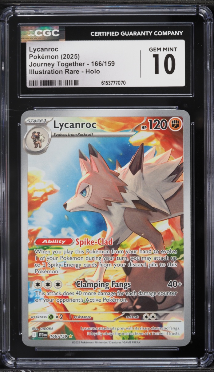 2025 Pokemon Scarlet & Violet Journey Together IR Lycanroc #166 CGC 10 GEM MINT