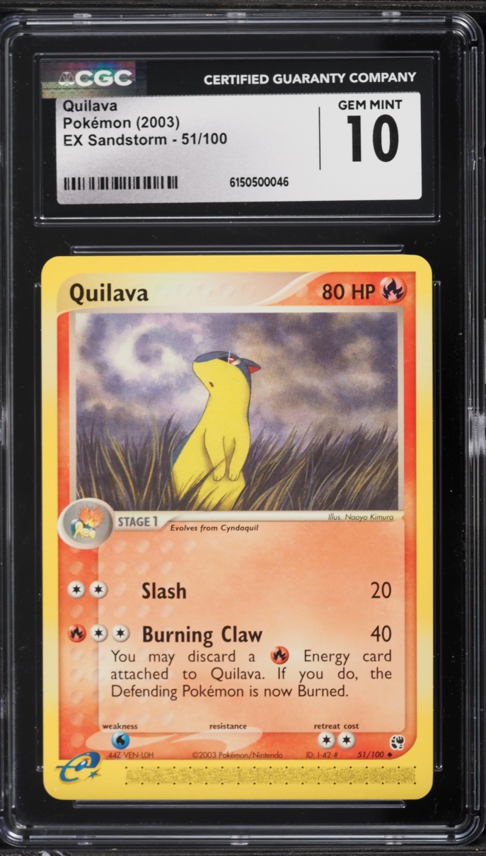 2003 Pokemon EX Sandstorm Quilava #51 CGC 10 GEM MINT
