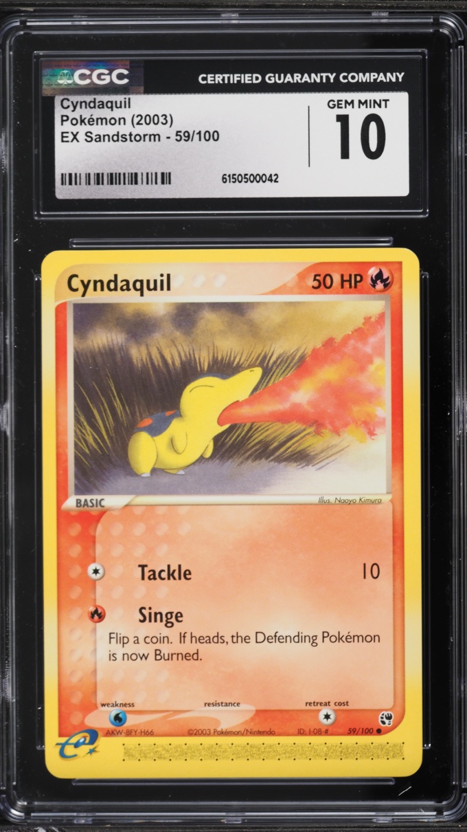 2003 Pokemon EX Sandstorm Cyndaquil #59 CGC 10 GEM MINT