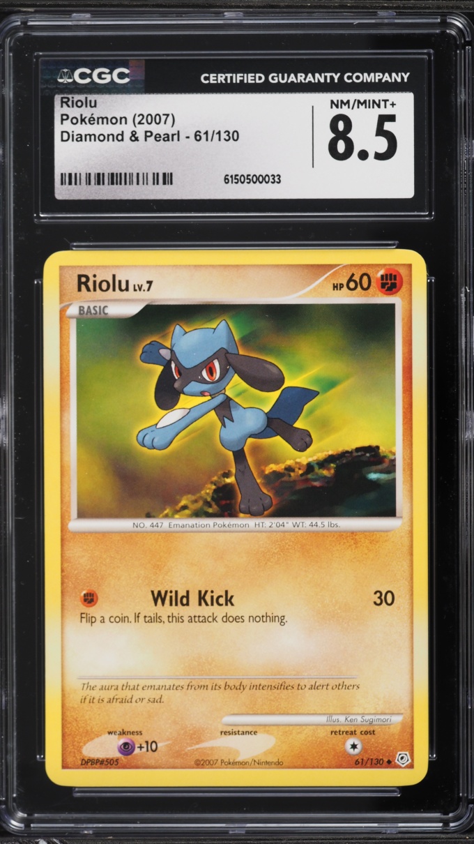 2007 Pokemon Diamond & Pearl Riolu #61 CGC 8.5 NM-MT+