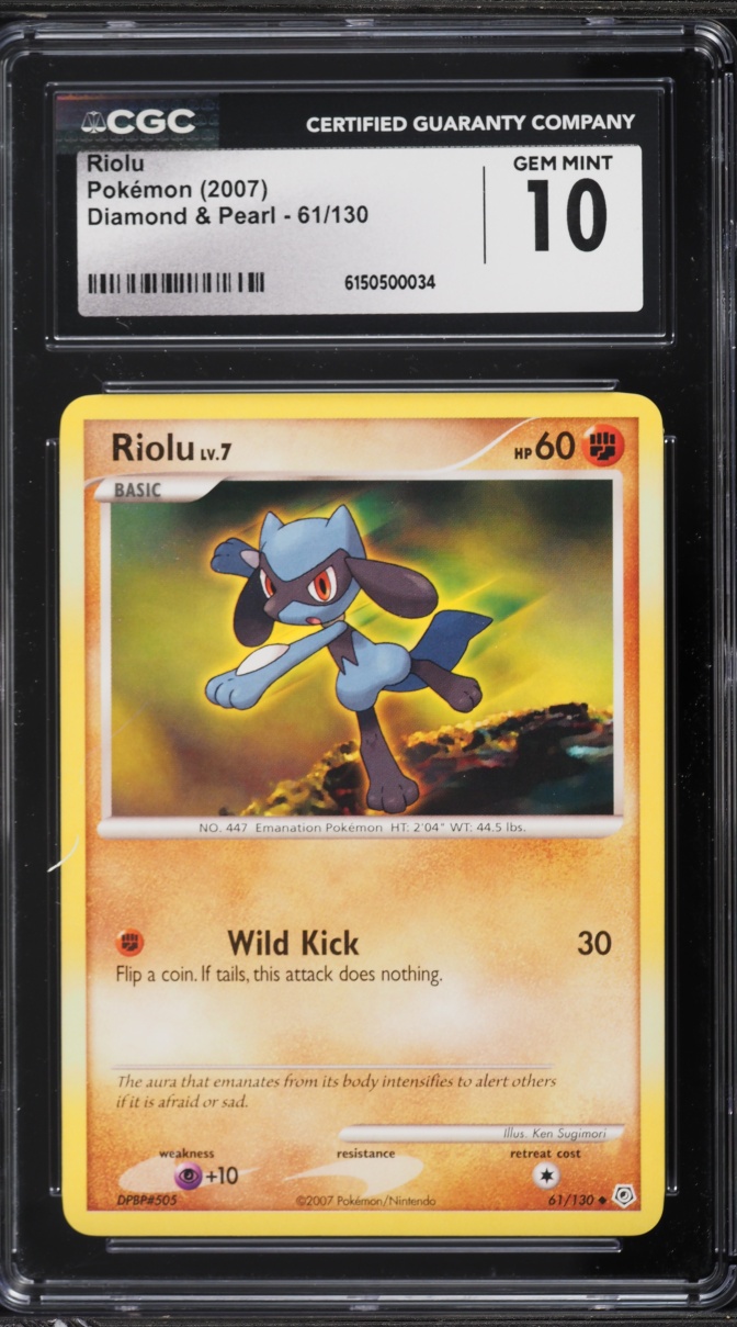 2007 Pokemon Diamond & Pearl Riolu #61 CGC 10 GEM MINT