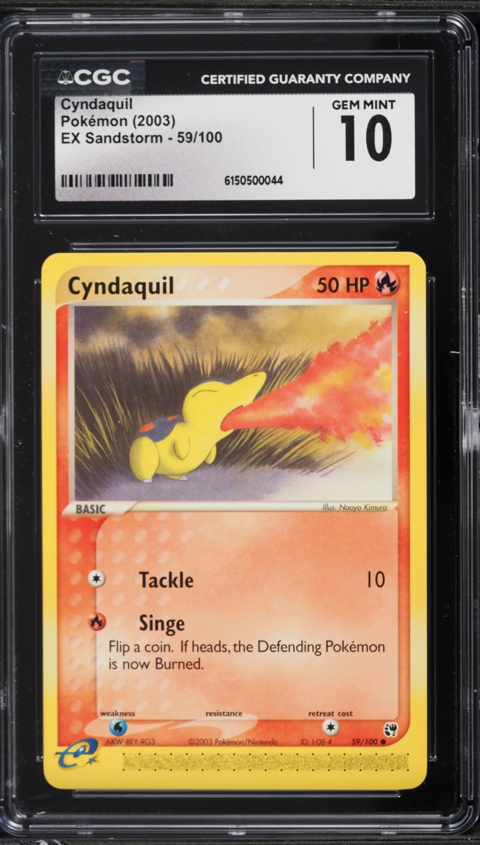 2003 Pokemon EX Sandstorm Cyndaquil #59 CGC 10 GEM MINT