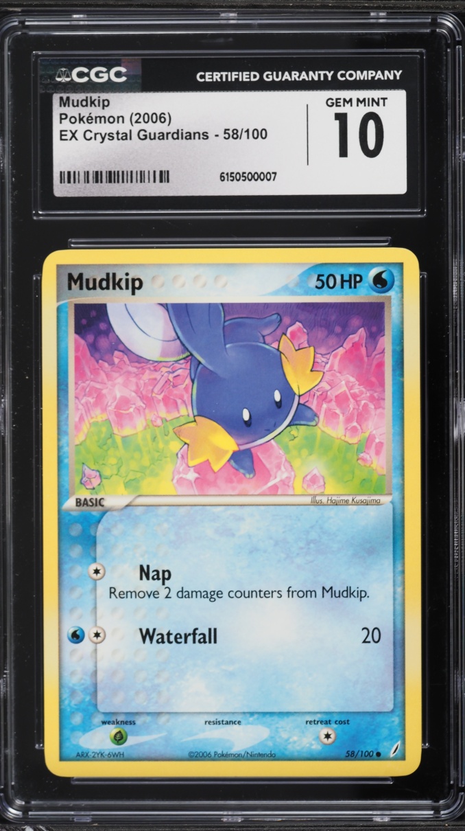 2006 Pokemon EX Crystal Guardians Mudkip #58 CGC 10 GEM MINT
