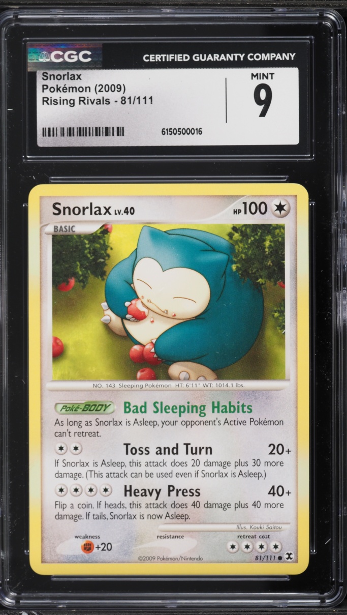 2009 Pokemon Platinum Rising Rivals Snorlax #81 CGC 9 MINT
