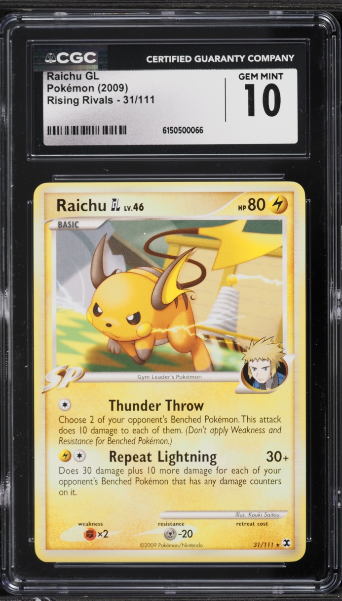 2009 Pokemon Platinum Rising Rivals Raichu GL #31 CGC 10 GEM MINT