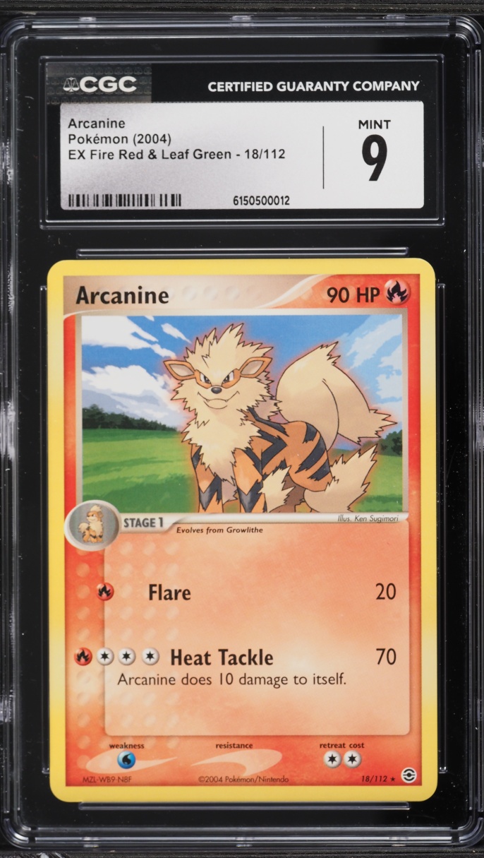 2004 Pokemon EX Fire Red & Leaf Green Arcanine #18 CGC 9 MINT