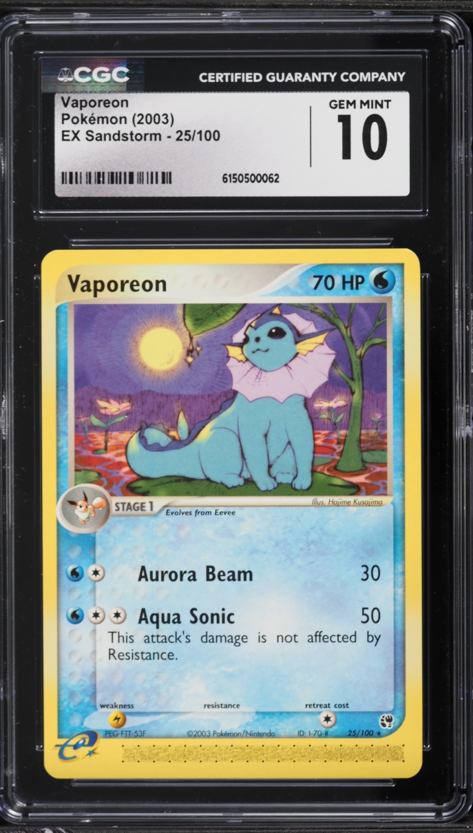2003 Pokemon EX Sandstorm Vaporeon #25 CGC 10 GEM MINT