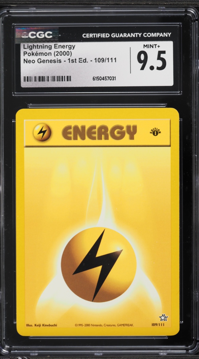 2000 Pokemon Neo Genesis 1st Edition Lightning Energy #109 CGC 9.5 MINT+