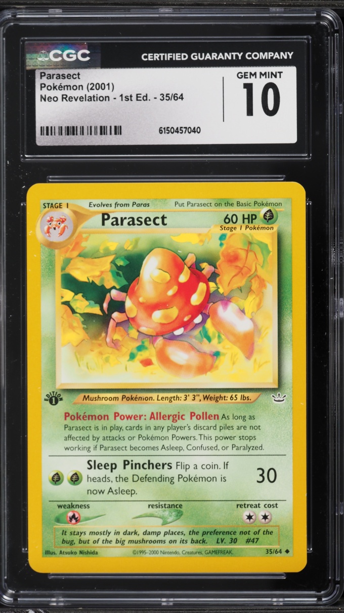 2000 Pokemon Neo Genesis 1st Edition Parasect #35 CGC 10 GEM MINT