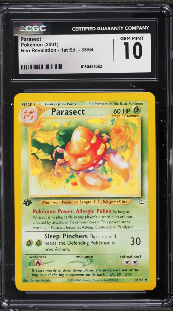 2000 Pokemon Neo Genesis 1st Edition Parasect #35 CGC 10 GEM MINT