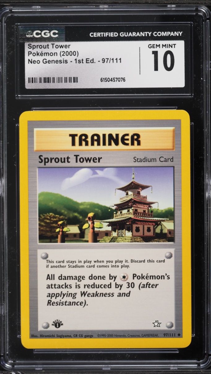 2000 Pokemon Neo Genesis 1st Edition Sprout Tower #97 CGC 10 GEM MINT