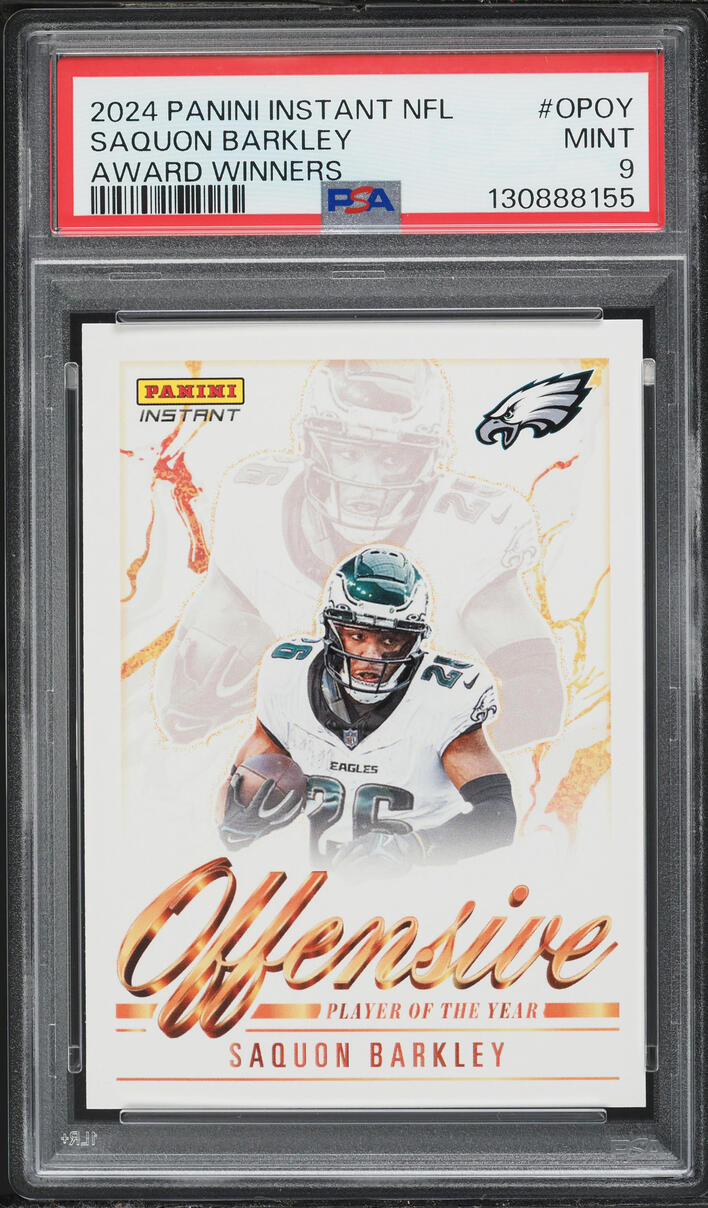2024 Panini Instant NFL Award Winners Saquon Barkley /2341 #AW-OPOY PSA 9 MINT