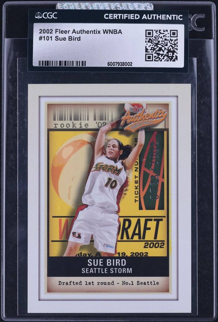 2002 Fleer Authentix WNBA Sue Bird ROOKIE /2002 #101 CGC AUTH