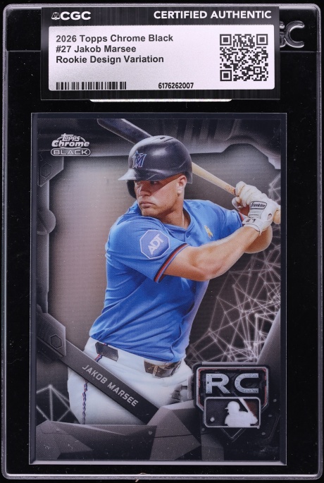 2026 Topps Chrome Black Design Variation Jakob Marsee ROOKIE #27 CGC AUTH