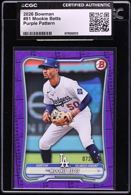 2026 Bowman Purple Pattern Mookie Betts /250 #81 CGC AUTH