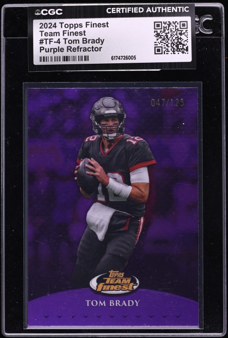 2024 Finest Team Finest Purple Refractor Tom Brady /125 #TF-4 CGC AUTH