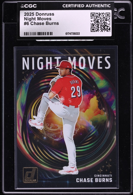 2025 Donruss Night Moves Chase Burns #6 CGC AUTH