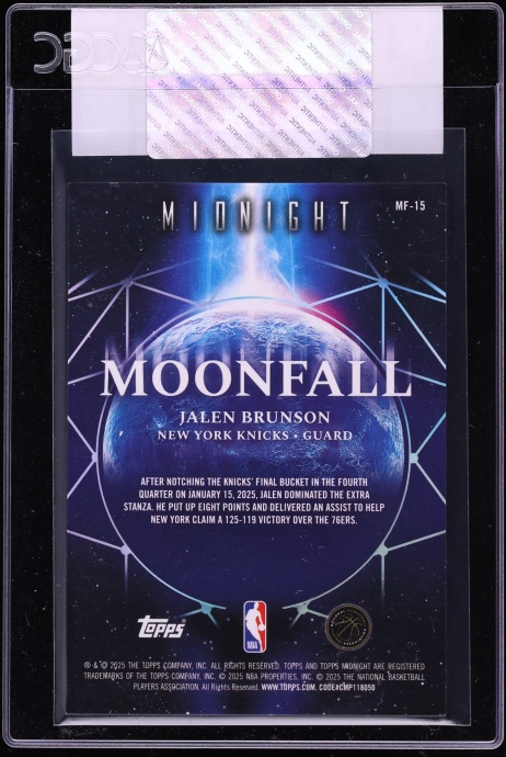 2025 Topps Midnight Moonfall Daybreak Jalen Brunson /5 #MF-15 CGC AUTH