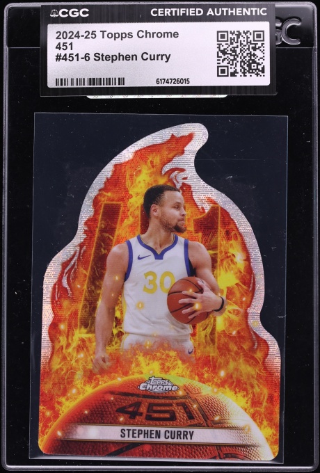 2024 Topps Chrome 451 Die-Cut Stephen Curry #451-6 CGC AUTH