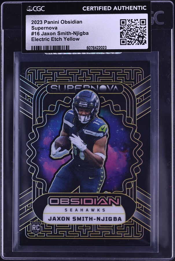 2023 Panini Obsidian Jaxon Smith-Njigba #186 Signature PSA 9 on