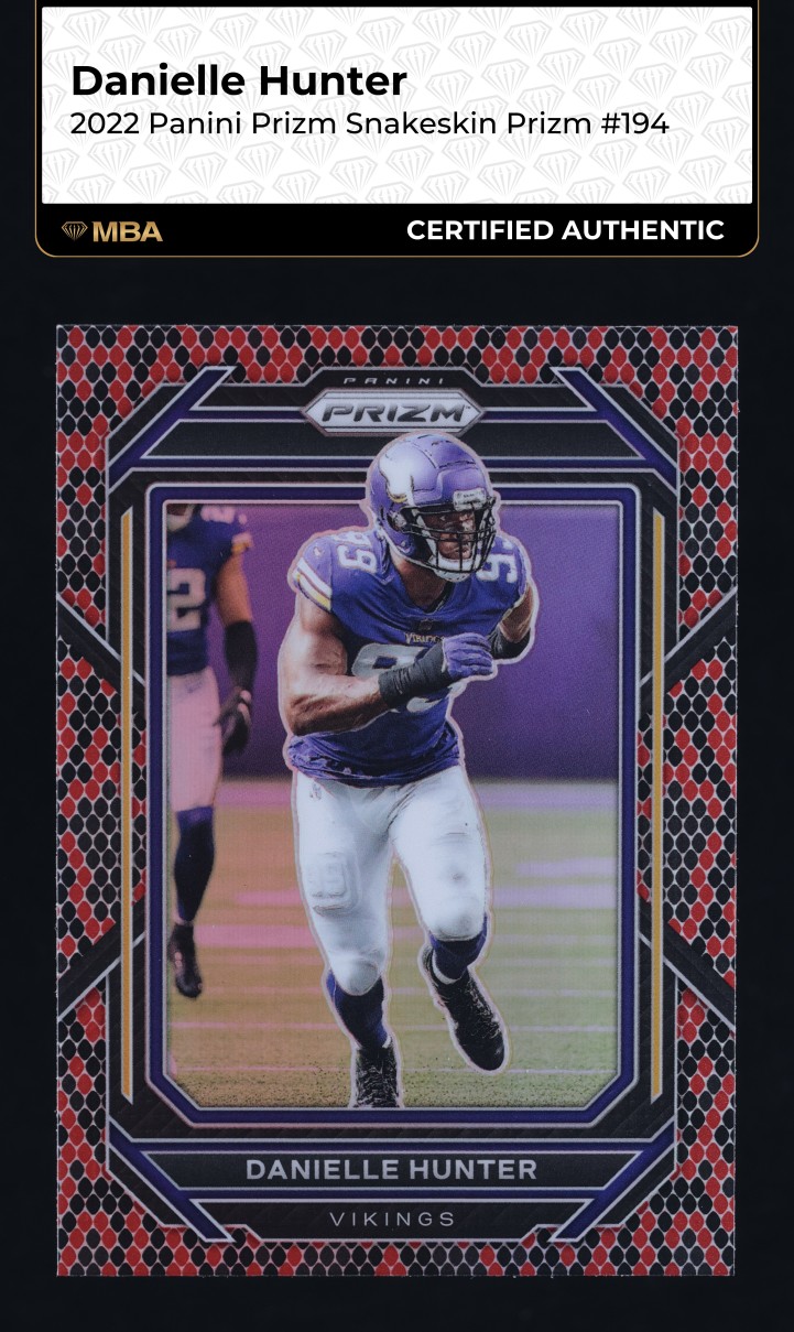 2022 Panini Prizm Snakeskin Danielle Hunter #194 MBA AUTH