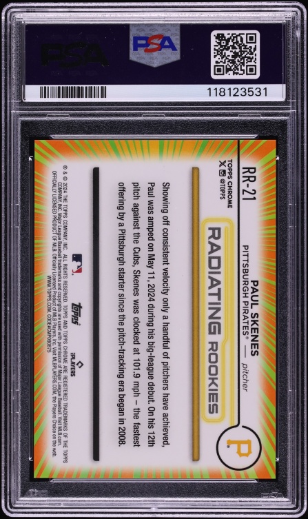 2024 Topps Chrome Radiating Paul Skenes ROOKIE #RR-21 PSA 9 MINT