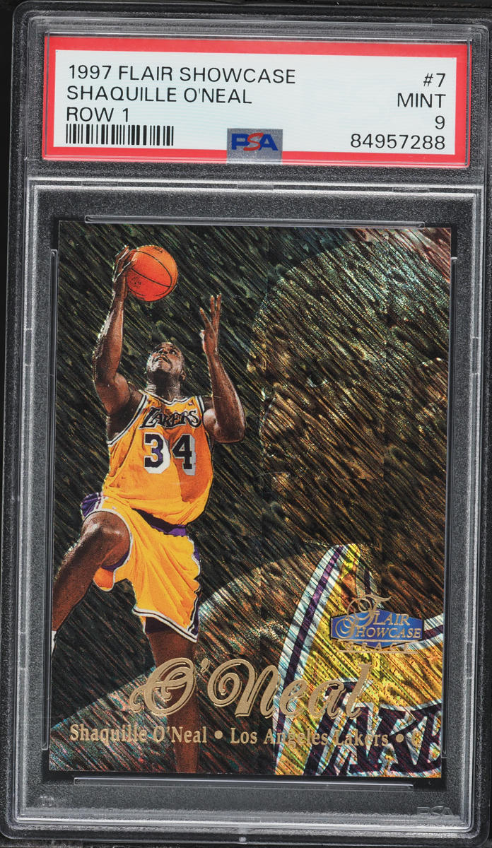 1997 Flair Showcase Row 1 Shaquille O'Neal #7 PSA 9 MINT